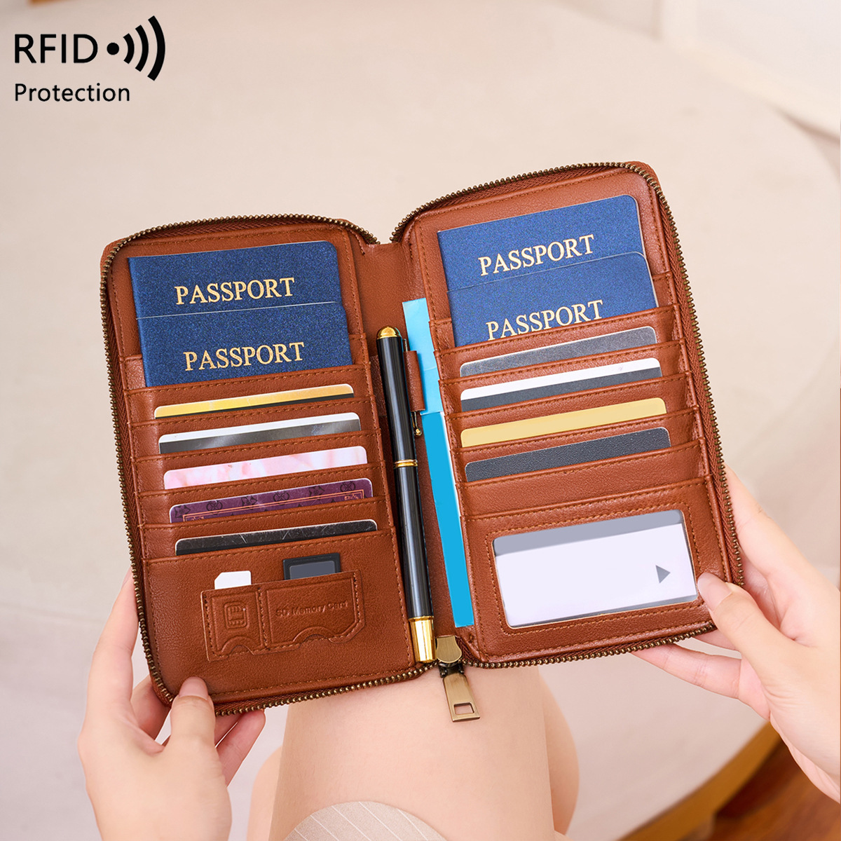 Passport Wallet Rfid - Carteira de Passaporte com Design de