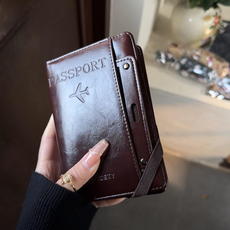 Passport Wallet Rfid - Porta-Passaporte e Carteira Combinados, Antifurto, Antidesmagnetização,