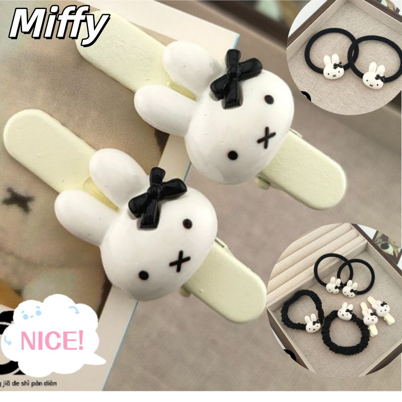 Tie Clip Set - Laço de Cabelo Fofo Miffy Coelhinha,