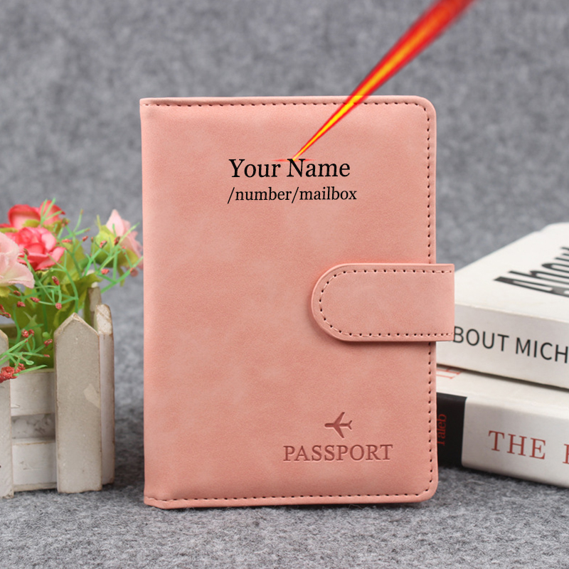Passport Wallet Rfid - Botão magnético capa de passaporte personalizar
