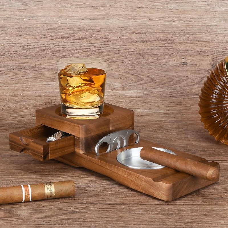 Men Accessories Drawer - Cinzeiro Multifuncional de Madeira Maciça com