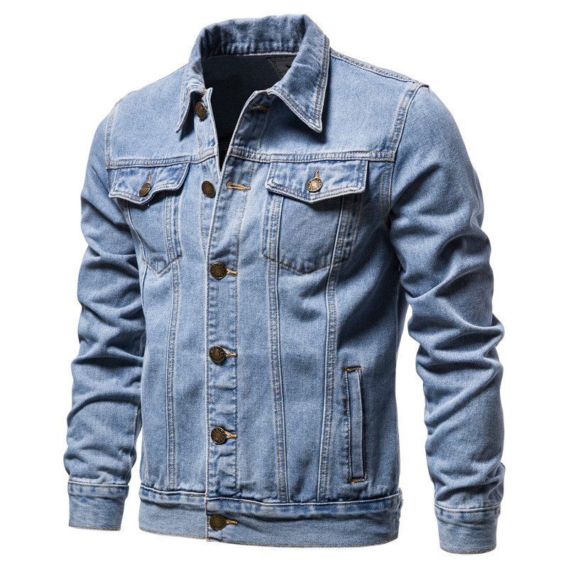 Men'S Accessories For Jeans - 2025 outono homens jaquetas jeans sólidas