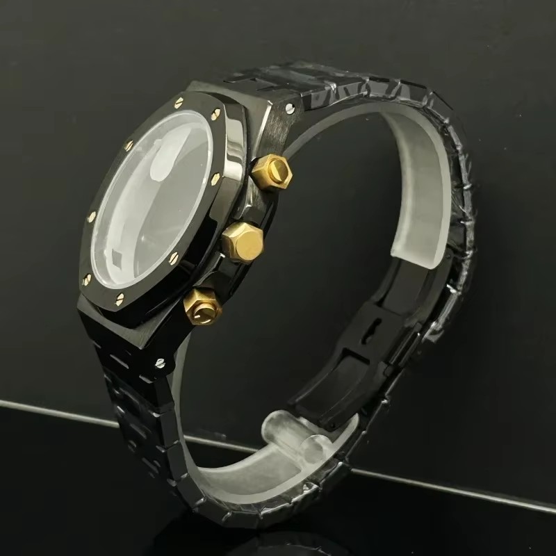 Men Accessories Logo - 41mm ouro rosa preto relógio masculino