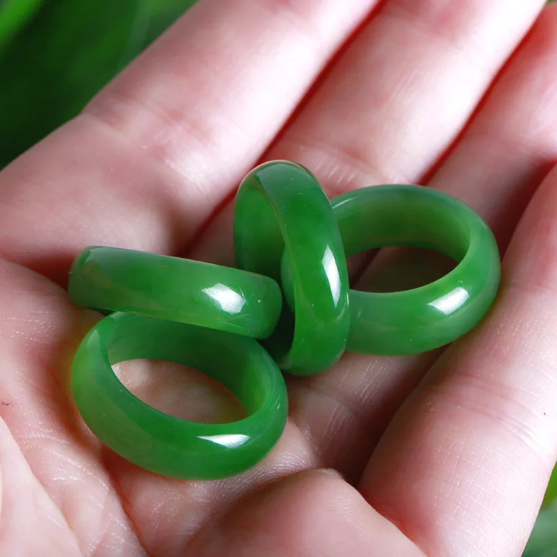Men Accessories For Wedding - Natural verde hetian jade anel chinês
