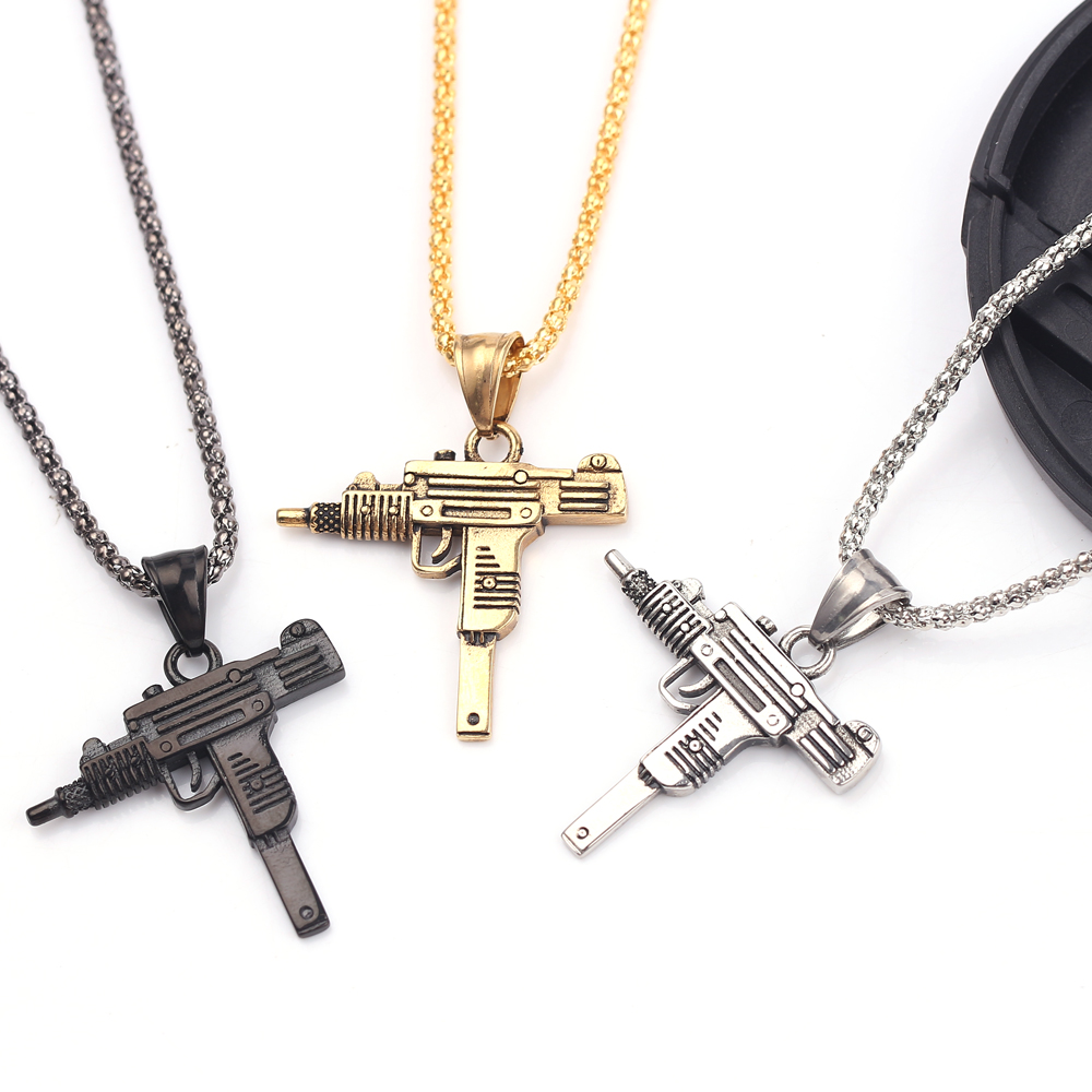 Colar Pingente de Arma de Fogo - Men Accessories Necklace avaliação e preço