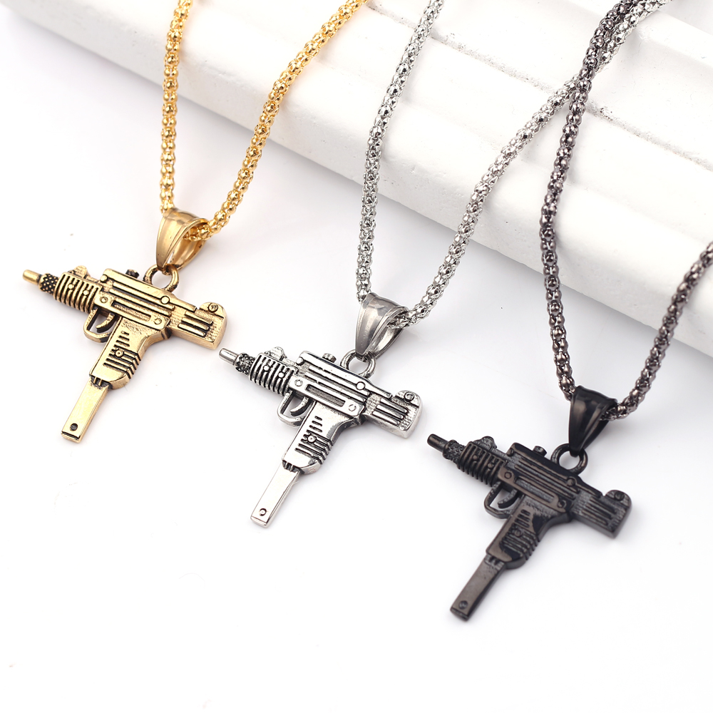 Colar Pingente de Arma de Fogo - Men Accessories Necklace avaliação e preço