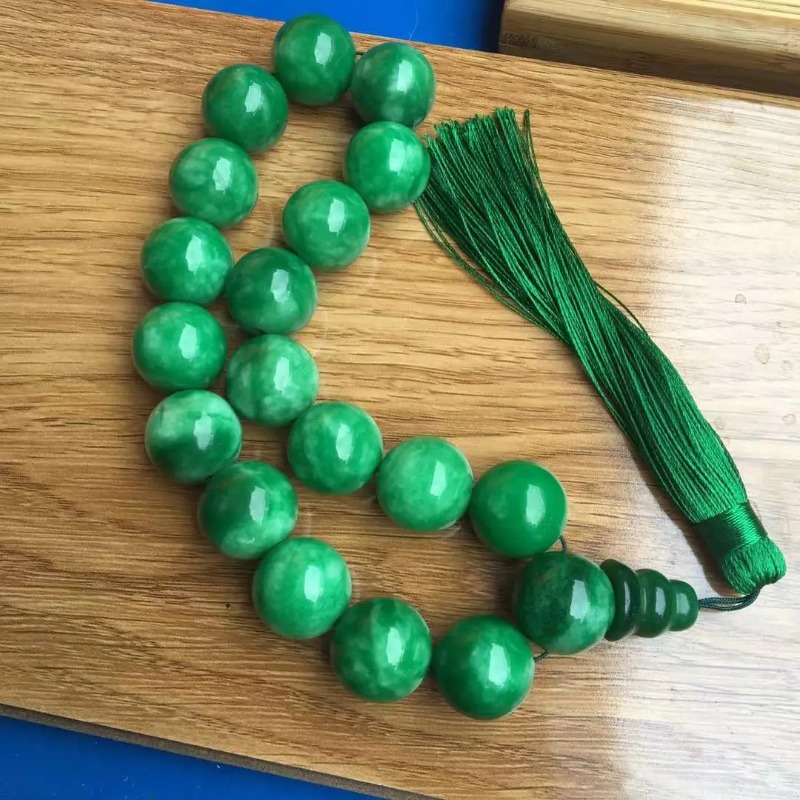Natural jade pulseiras 13mm gr - Bracelet Beaded Men avaliação e preço
