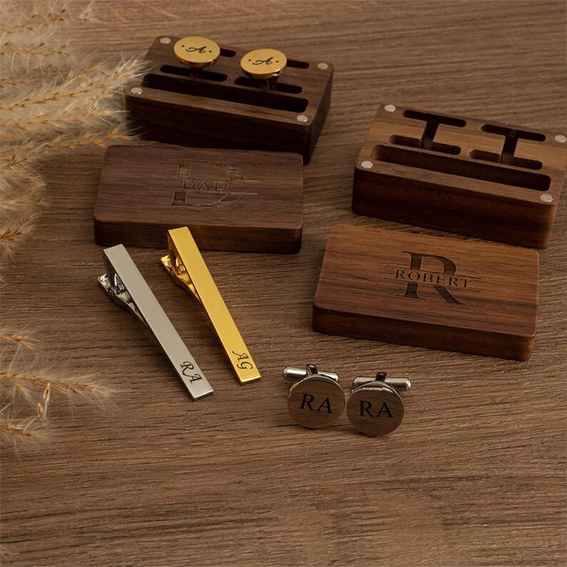 Abotoaduras personalizadas par - Tie Clip Set avaliação e preço