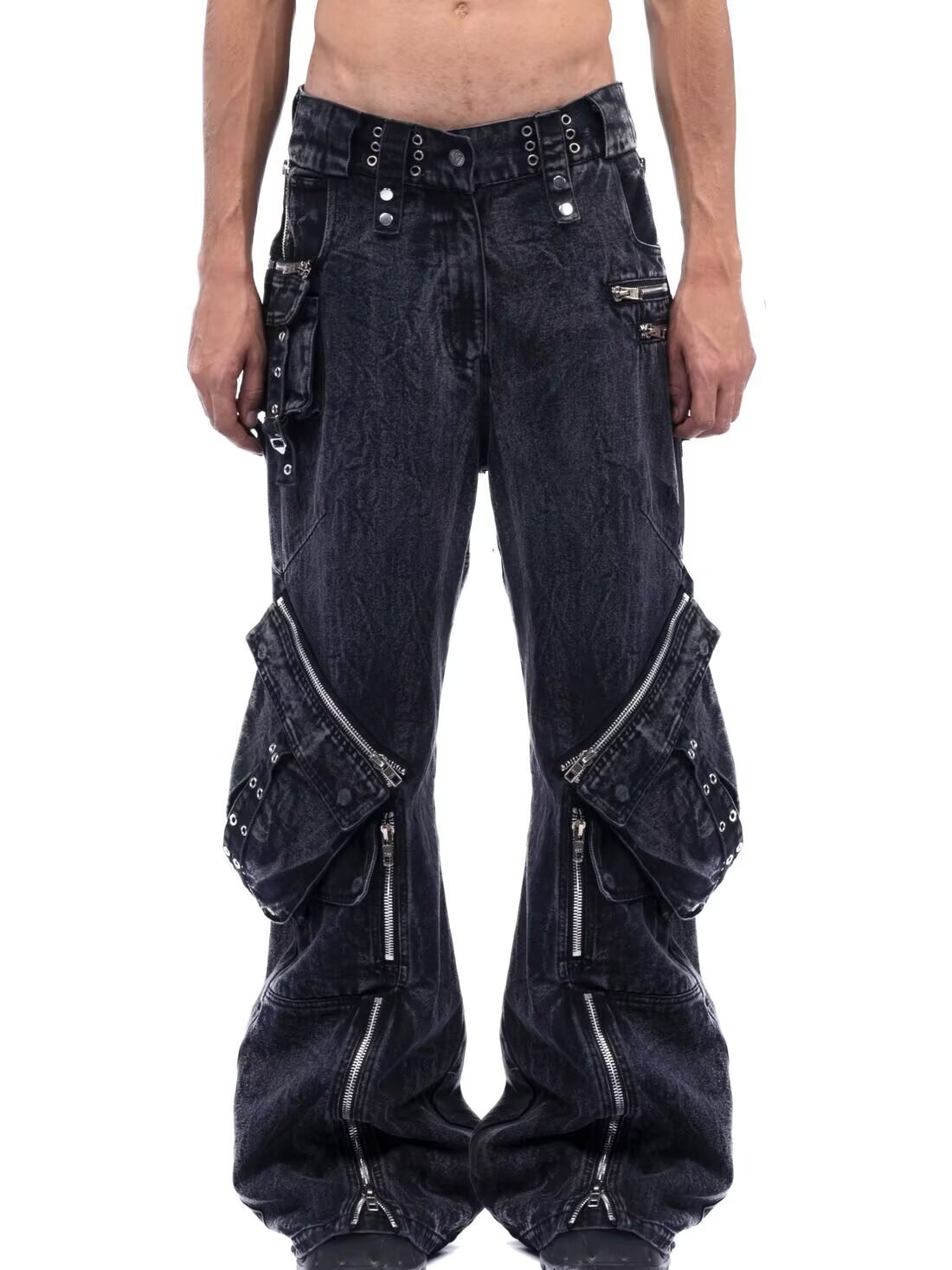 Y2k preto gótico punk multi-bo - Men'S Accessories For Jeans avaliação e preço