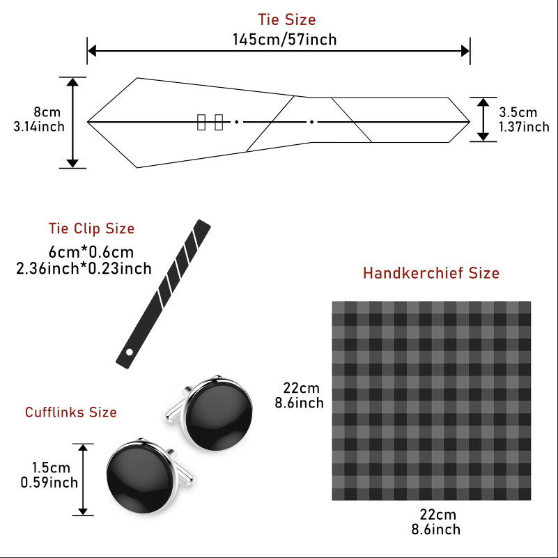 Conjunto de 4 Peças de Gravata - Tie Clip Set avaliação e preço