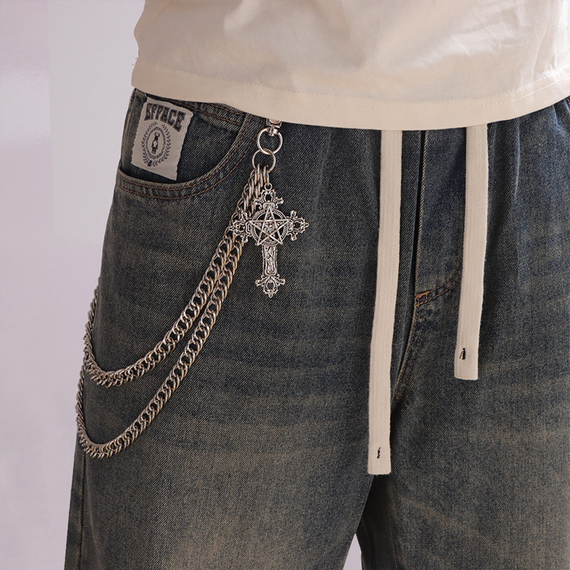 Moda punk calças de metal corr - Men'S Accessories For Jeans avaliação e preço