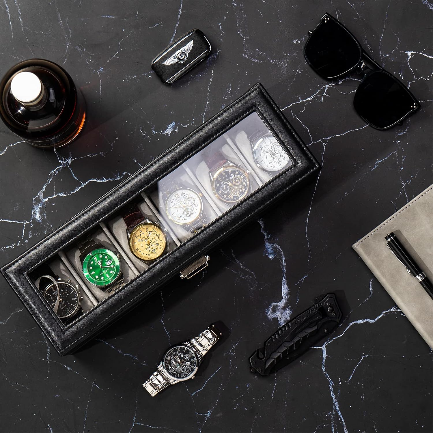 Caixa para Relógios com 6 Comp - Men Accessories Drawer avaliação e preço