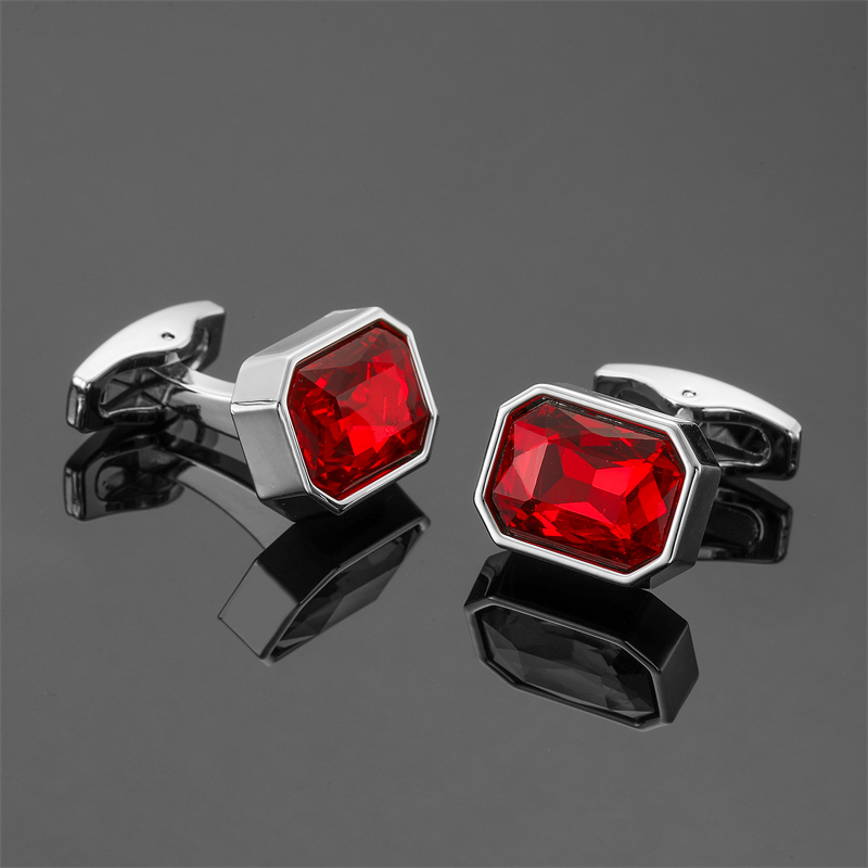 Abotoaduras de cristal vermelh - Tie Clip Set avaliação e preço