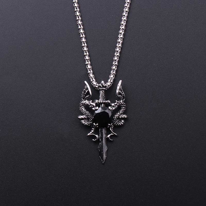 Colar Cruz de Pedra Preta Doub - Men Accessories Necklace avaliação e preço