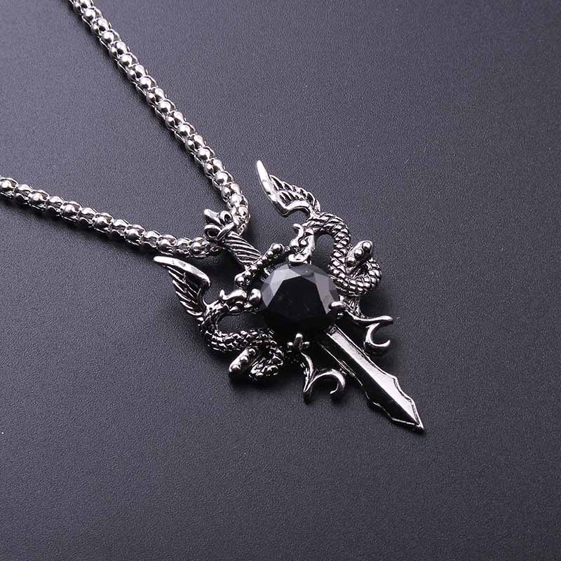 Colar Cruz de Pedra Preta Doub - Men Accessories Necklace avaliação e preço
