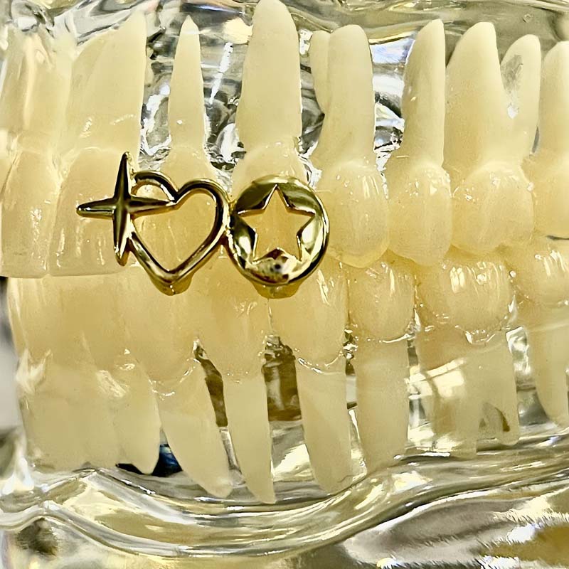 Punk hip hop oco coração dente - Men'S Accessories Designer avaliação e preço