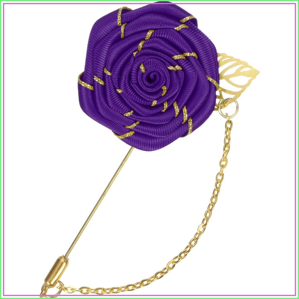 Broche de Rosa de Tecido com F - Men Accessories For Wedding avaliação e preço