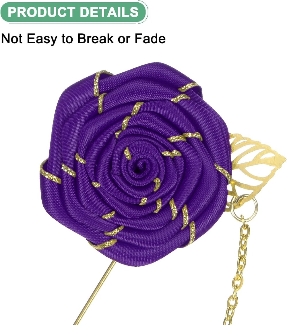 Broche de Rosa de Tecido com F - Men Accessories For Wedding avaliação e preço