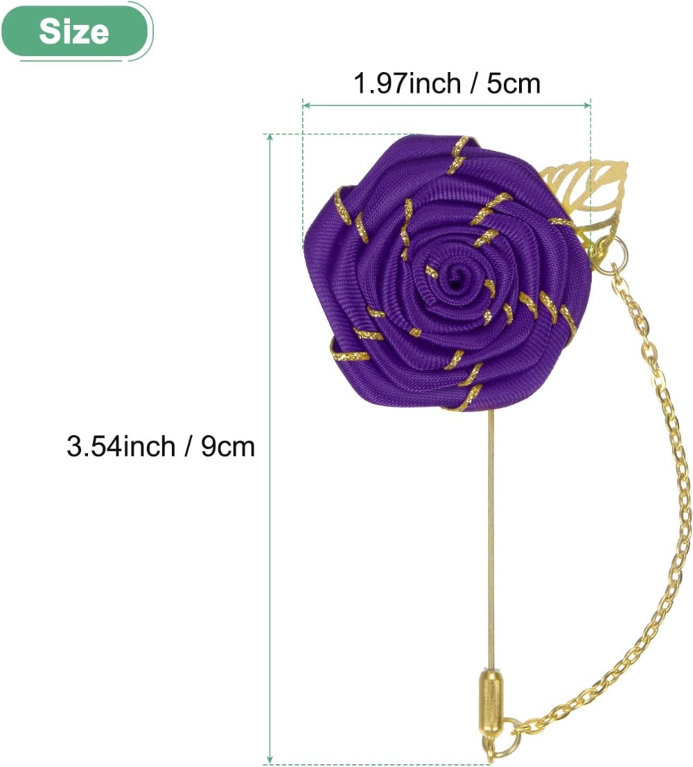 Broche de Rosa de Tecido com F - Men Accessories For Wedding avaliação e preço