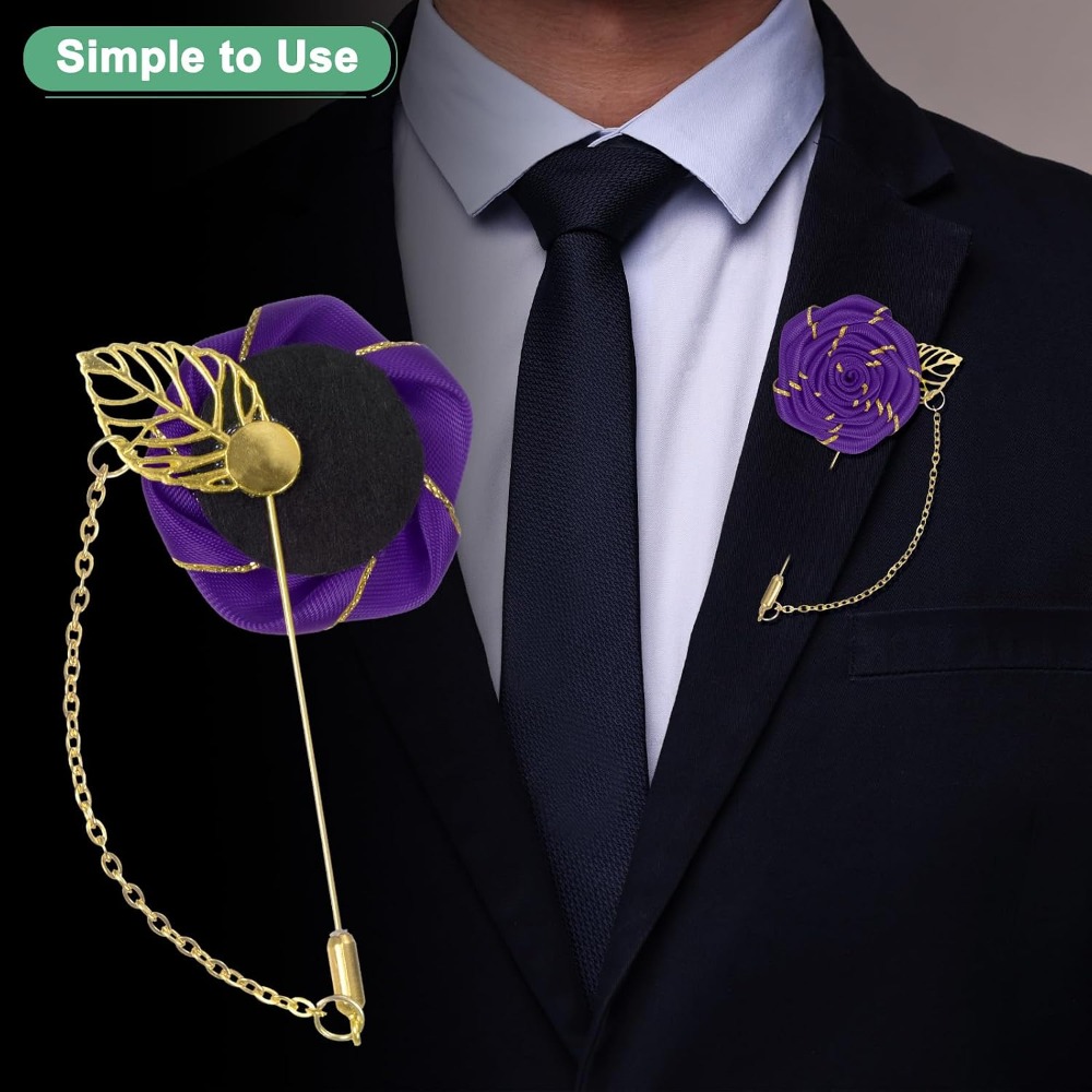 Broche de Rosa de Tecido com F - Men Accessories For Wedding avaliação e preço