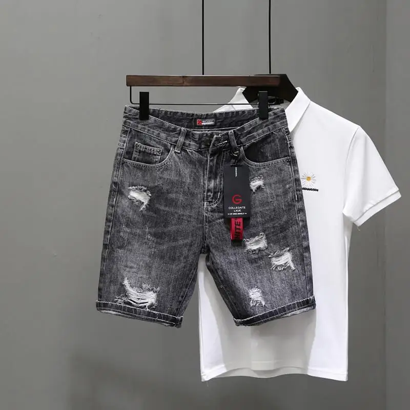 Shorts jeans rasgados preto e  - Men'S Accessories For Jeans avaliação e preço