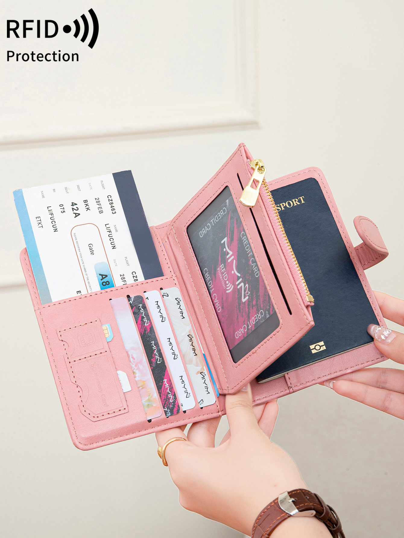 Multi funcional rfid anti-roub - Passport Wallet Rfid avaliação e preço